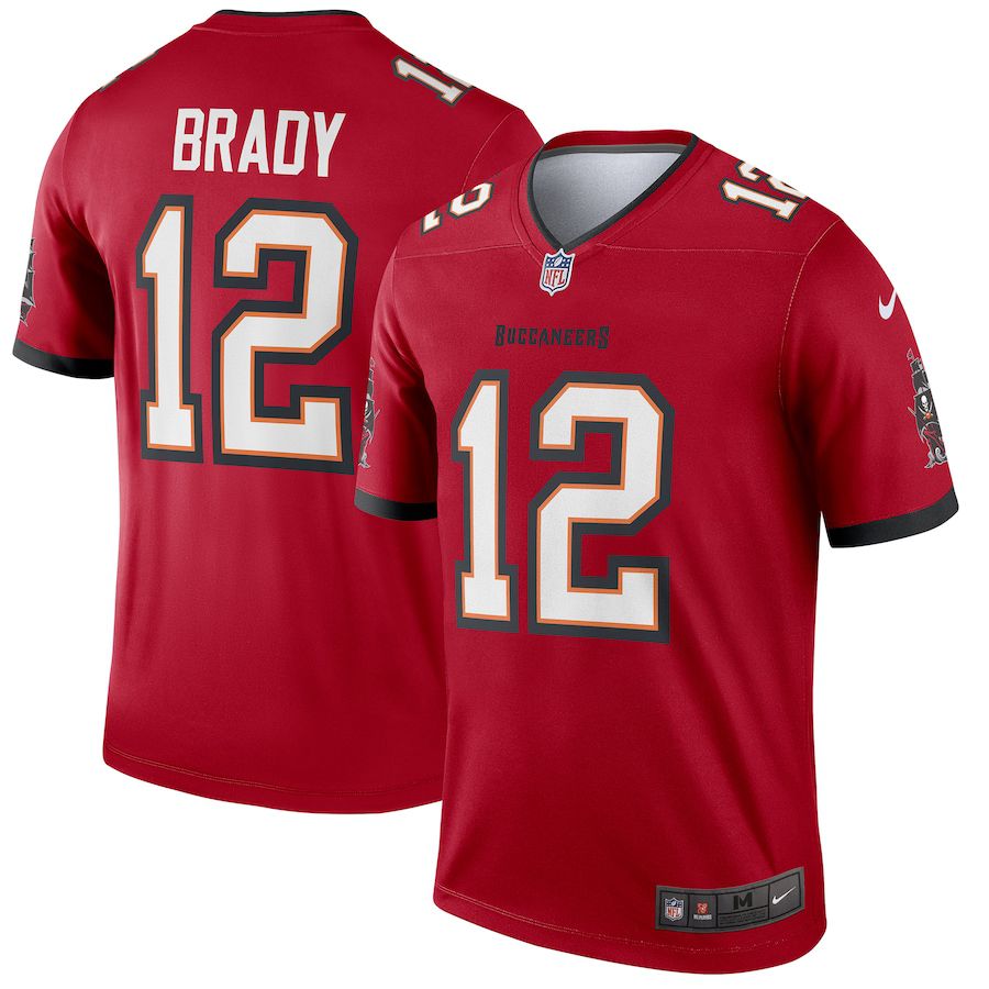 Men Tampa Bay Buccaneers 12 Tom Brady Nike Red Legend NFL Jersey